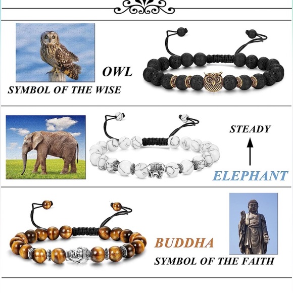 ✨Genuine Lava Rock 🦉 Power Gemstone  adjustable healing Crystal Bracelets ✨ - Picture 4 of 4